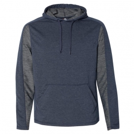 J. America 8435 Omega Stretch Hooded Pullover - Navy Triblend