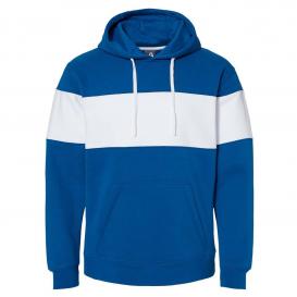 J. America 8644 Varsity Fleece Colorblocked Hooded Sweatshirt - Royal