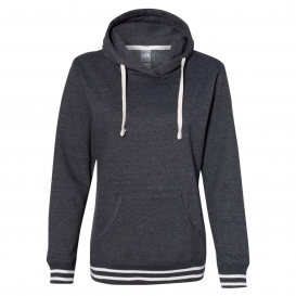 J. America 8651 Women\'s Relay Hooded Sweatshirt - Black