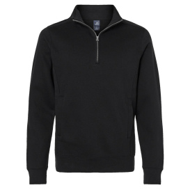 J. America 8717 Heavyweight Fleece Quarter-Zip Sweatshirt - Black 