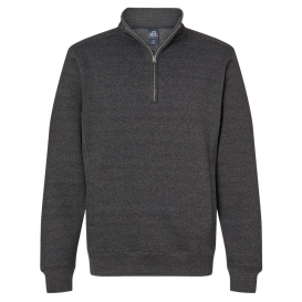 J. America 8717 Heavyweight Fleece Quarter-Zip Sweatshirt - Charcoal Heather