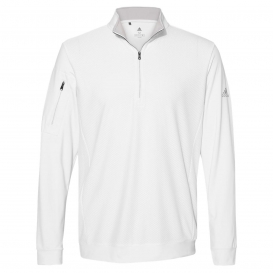 adidas A295 Performance Texture Quarter-Zip Pullover - White
