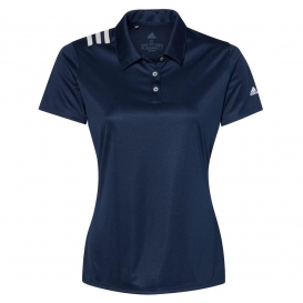 adidas A325 Women\'s 3-Stripes Shoulder Sport Shirt - Collegiate Navy/White