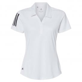 adidas A481 Women\'s Floating 3-Stripes Sport Shirt - White/Black