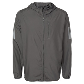 adidas A524 Hooded Full Zip Windbreaker - Grey Six