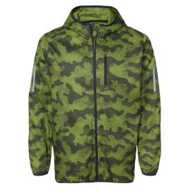 adidas A524 Hooded Full Zip Windbreaker - Tech Olive/Legend Earth