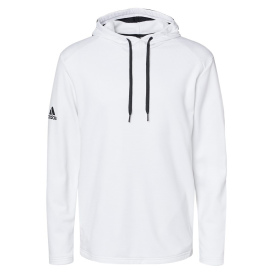 adidas A530 Textured Mixed Media Hooded Sweatshirt - White