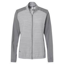 adidas A547 Women\'s Heather Block Full-Zip Wind Jacket - Grey Three/Grey Three Heather