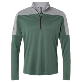 adidas A552 Lightweight Quarter-Zip Pullover - Green Oxide/Grey Three Melange