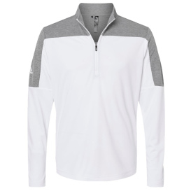 adidas A552 Lightweight Quarter-Zip Pullover - White/Grey Three Melange