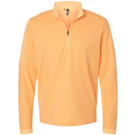 adidas A554 3-Stripes Quarter-Zip Sweater - Acid Orange Melange