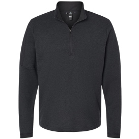 adidas A554 3-Stripes Quarter-Zip Sweater - Black Melange | Full Source