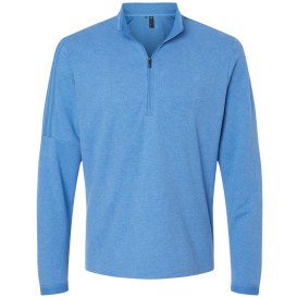 adidas A554 3-Stripes Quarter-Zip Sweater - Focus Blue Melange