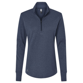 adidas A555 Women\'s 3-Stripes Quarter-Zip Sweater - Collegiate Navy Melange