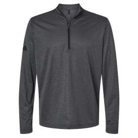 adidas A593 Space Dyed Quarter-Zip Pullover - Black Melange