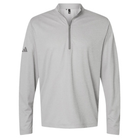 adidas A593 Space Dyed Quarter-Zip Pullover - Grey One Heather