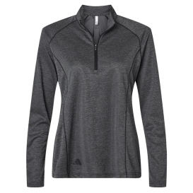 adidas A594 Women\'s Space Dyed Quarter-Zip Pullover - Black Melange 