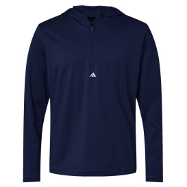 adidas A596 Lightweight Performance Quarter-Zip Hooded Pullover - Colligate Navy