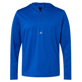 adidas A596 Lightweight Performance Quarter-Zip Hooded Pullover - Colligate Royal 