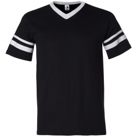 Augusta Sportswear 360 V-Neck Jersey with Striped Sleeves - Black/White