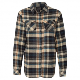 Burnside 5210 Women\'s Yarn-Dyed Long Sleeve Flannel Shirt - Dark Khaki