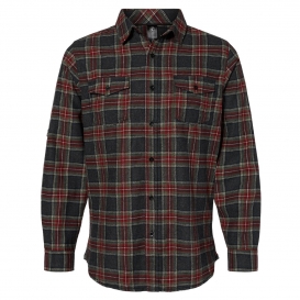 Burnside 8210 Yarn-Dyed Long Sleeve Flannel Shirt - Grey/Red