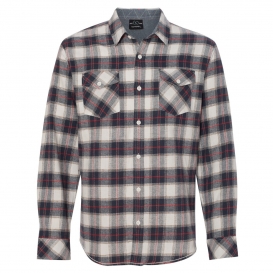 Burnside 8210 Yarn-Dyed Long Sleeve Flannel Shirt - White/Red