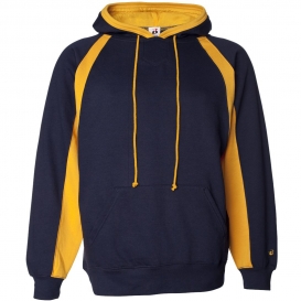 navy and gold hoodie