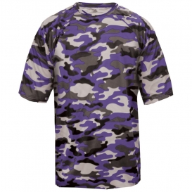 Badger Sport 2181 Youth Camo Short Sleeve T-Shirt - Purple