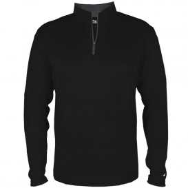 Badger Sport 4102 B-Core Quarter-Zip Pullover - Black/Graphite