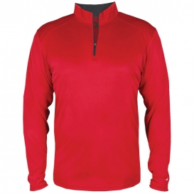 Badger Sport 4102 B-Core Quarter-Zip Pullover - Red/Graphite