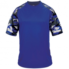 Badger Sport 4141 Camo Sport T-Shirt - Royal/Royal Camo