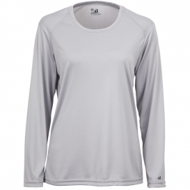 Badger Sport 4164 Women's B-Core Long Sleeve T-Shirt - Silver