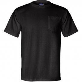 Bayside 3015 Union-Made Short Sleeve T-Shirt with a Pocket - Black