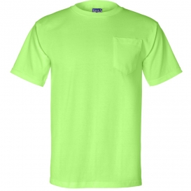 Bayside 3015 Union-Made Short Sleeve T-Shirt with a Pocket - Lime Green