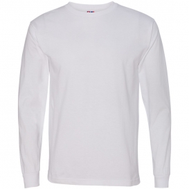Bayside 5060 USA-Made 100% Cotton Long Sleeve T-Shirt - White