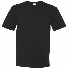 Bayside 5070 USA-Made Short Sleeve T-Shirt With a Pocket - Black