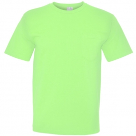 Bayside 5070 USA-Made Short Sleeve T-Shirt With a Pocket - Lime Green