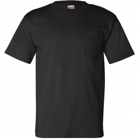 Bayside 7100 USA-Made Short Sleeve T-Shirt with a Pocket - Black