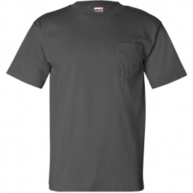 Bayside 7100 USA-Made Short Sleeve T-Shirt with a Pocket - Charcoal
