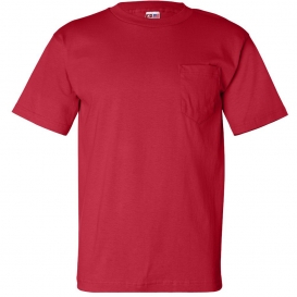 Bayside 7100 USA-Made Short Sleeve T-Shirt with a Pocket - Red