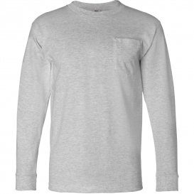 Bayside 8100 USA-Made Long Sleeve T-Shirt with a Pocket - Dark Ash