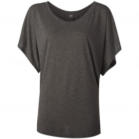 Bella + Canvas 8821 Women\'s Flowy Draped Sleeve Dolman Tee - Dark Grey Heather