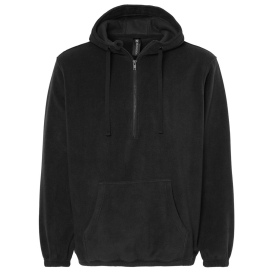 Burnside 3600 Polar Fleece Quarter-Zip Scuba Hooded Pullover - Black