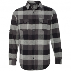 Burnside 8210 Yarn-Dyed Long Sleeve Flannel Shirt - Black/Grey