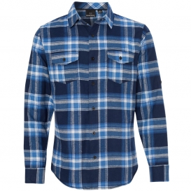 Burnside 8210 Yarn-Dyed Long Sleeve Flannel Shirt - Blue/White