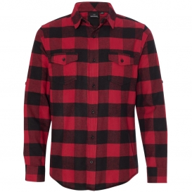 Burnside 8210 Yarn-Dyed Long Sleeve Flannel Shirt - Red/Black Buffalo