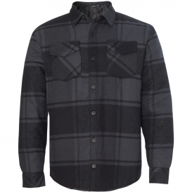 Burnside 8610 Quilted Flannel Jacket - Black Plaid