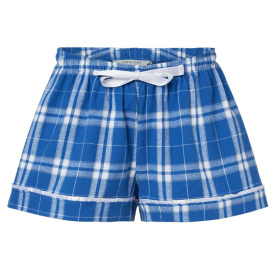 Boxercraft BW6501 Women\'s Flannel Shorts - Royal/Silver 