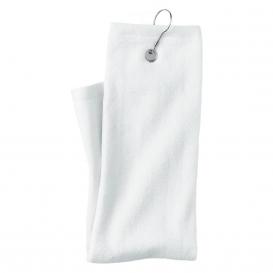 Carmel Towel Company C162523TGH Trifold Golf Towel with Grommet - White